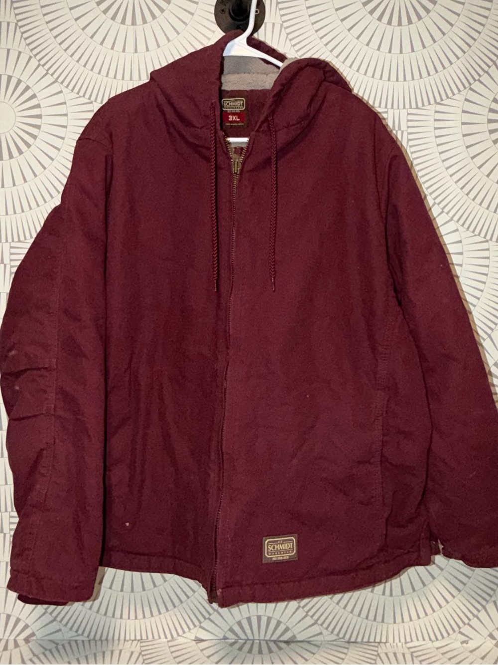 C.E. Schmidt Workwear Women’s hoodie Burgundy sherpa-lined Size 3XL